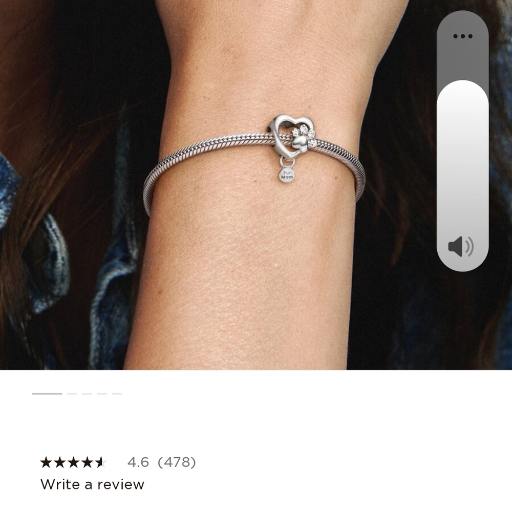 Pandora Silver Heart Charm Bracelet